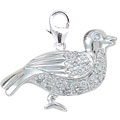 14k Gold 1/10ct TDW Diamond 'Pigeon' Bird Charm
