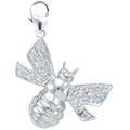 14k White Gold 1/10ct TDW Diamond Bumblebee Charm