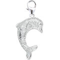 14k White Gold 1/10ct TDW Diamond Dolphin Charm