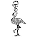 14k White Gold 1/10ct TDW Diamond Flamingo Charm