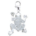 14k White Gold 1/10ct TDW Diamond Frog Charm