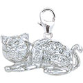 14k White Gold 1/10ct TDW Diamond Kitten Charm