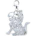 14k White Gold Diamond Lion Charm