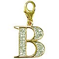14k Gold 1/10ct TDW Diamond Letter 'B' Charm