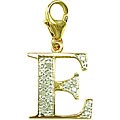 14k Gold 1/10ct TDW Diamond Letter 'E' Charm