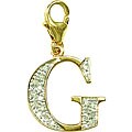 14k Gold 1/10ct TDW Diamond Letter 'G' Charm