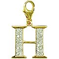 14k Gold 1/10ct TDW Diamond Letter 'H' Charm