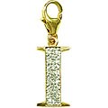 14k Gold 1/10ct TDW Diamond Letter 'I' Charm