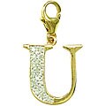 14k Gold 1/10ct TDW Diamond Letter 'U' Charm