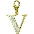 14k Gold 1/10ct TDW Diamond Letter 'V' Charm