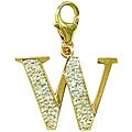 14k Gold 1/10ct TDW Diamond Letter 'W' Charm