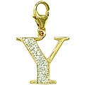 14k Gold 1/10ct TDW Diamond Letter 'Y' Charm