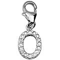 14k White Gold 1/10ct TDW Diamond Letter 'O' Charm