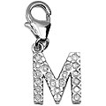 14k White Gold 1/10ct TDW Diamond Letter 'M' Charm