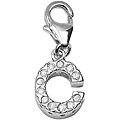 14k White Gold 1/10ct TDW Diamond Letter 'C' Charm