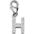 14k White Gold 1/10ct TDW Diamond Letter 'H' Charm