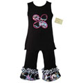 AnnLoren Girls 2-piece Trendy Jungle Capri Outfit