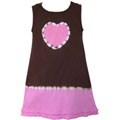 AnnLoren Girl's Tie-dye Pink and Brown Tank Dress