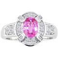 14k Gold Pink Sapphire and 1/3ct TDW Diamond Ring