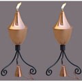 Iron Stand Copper Torches (Set of 2)