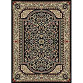 Black Floral Polypropylene Rug (5'3 x 7'3)
