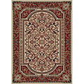 Ivory Floral Polypropylene Rug (5'3 x 7'3)