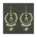 Sterling Silver White Crystal FW Pearl Earrings (Indonesia)