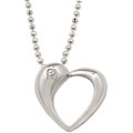 Sterling Silver CZ Heart Adjustable Necklace