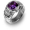 Scott Kay Sterling Silver Amethyst 1/3ct TDW Diamond Ring