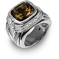 Scott Kay Sterling Silver Smokey Quartz 2/5ct TDW Diamond Ring