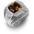 Scott Kay Sterling Silver Smokey Quartz 1/4ct TDW Diamond Ring