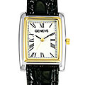 Geneve Men's Two-tone Rectangular Case Watch
