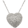 Sterling Silver 1/2ct TDW Diamond Heart Necklace