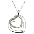 Sterling Silver 1/10ct TDW Diamond Heart Necklace
