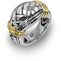 Scott Kay Sterling Silver and 18k Yellow Gold Ring