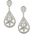 Sterling Silver 1/5ct TDW Diamond Teardrop Earrings (HI, I1)