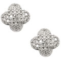 Sterling Silver 1/6ct TDW Diamond Clover Earrings