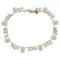 Freshwater Pearl Tin Cup Dangle Bracelet