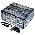 25 Cigar Blue Stone Humidor with Cutter and Lighter