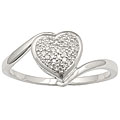 Sterling Silver 1/10ct TDW Diamond Heart Ring