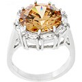 Sterling Silver Orange CZ Cocktail Ring