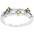 Silvertone Green CZ Fashion Ring