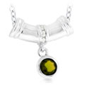 Silvertone Champagne CZ Drop Necklace