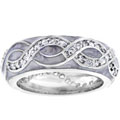 Silvertone Lavender Enamel CZ Eternity Band