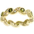 Goldtone Vintage Olivine CZ Ring