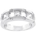 Silvertone Princess-cut CZ Eternity Ring