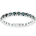 Silvertone Stackable Blue CZ Ring