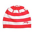 Hurley 'Charms' Salmon/ White Striped Beanie