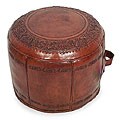 'Spanish Elegance' Tooled Leather Ottoman (Peru)