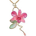 'Charming' Natural Orchid Goldplated Necklace (Thailand)
